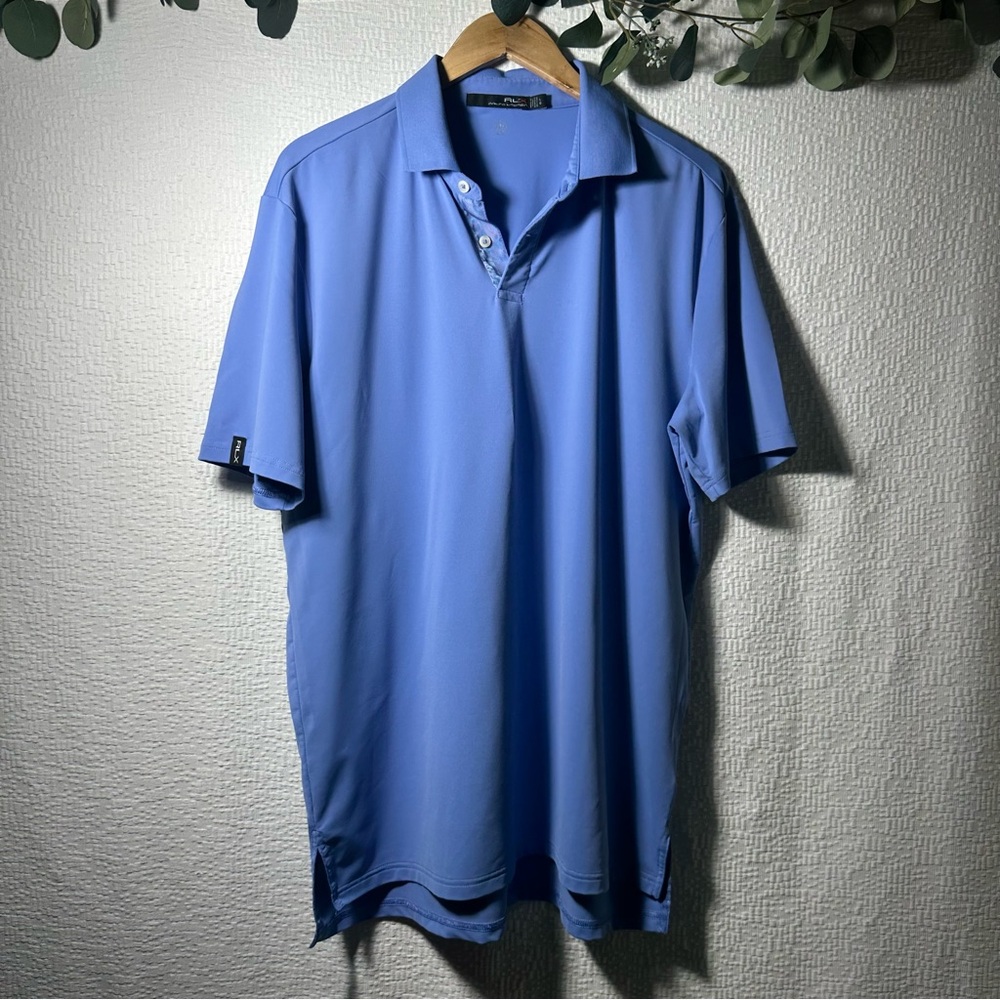 RLX Ralph Lauren Polo Shirt Mens Size Large, Blue Sport Collared Short Sleeve